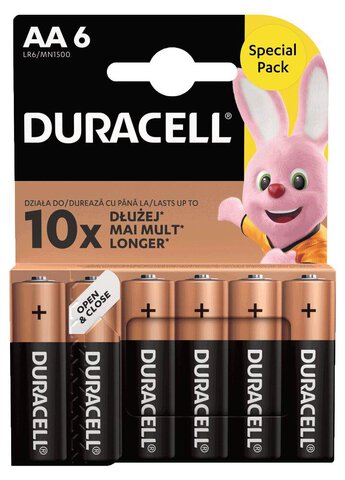 BATERIA LR6 DURACELL AA ALKALINE 6 SZT. BLISTER