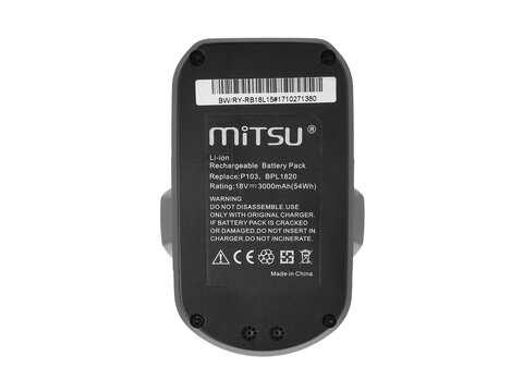 Bateria Mitsu do Ryobi RB18L15, CRS 1803, ZRP813, LDD1802PB
