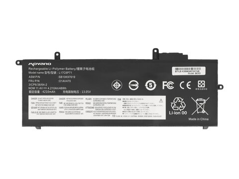 Bateria Movano do Lenovo ThinkPad A285, X280 5B10W13920 L17C6P71