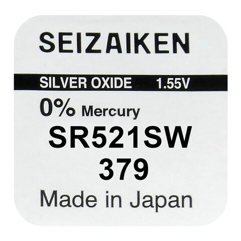 Zestaw 10x bateria srebrowa mini Seizaiken / SEIKO 379 / SR521SW / SR63 	