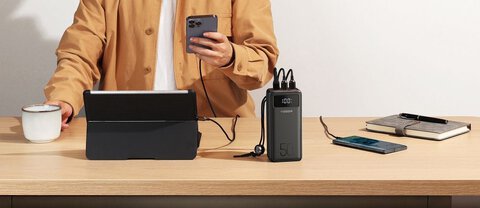 Bateria zewnętrzna (Powerbank) VEGER Tank Lite - 50 000mAh LCD Quick Charge PD 22,5W czarny (W5001)