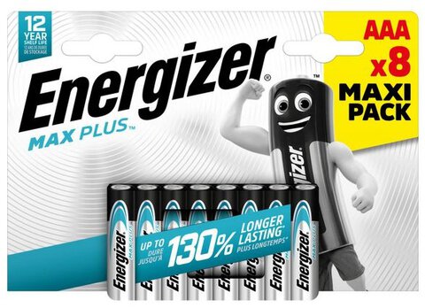 Baterie alkaliczne AAA / LR03 Energizer Max Plus (8 sztuk)