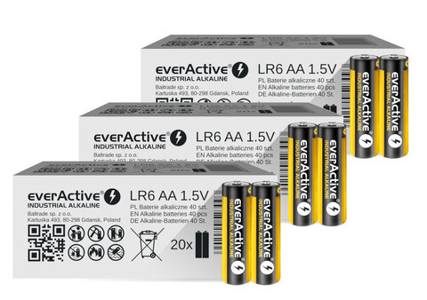 Baterie alkaliczne everActive Industrial LR6 / AA 120 sztuk