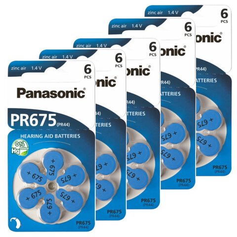 Baterie do aparatów słuchowych Panasonic 675 - 5 blistrów (30 sztuk)