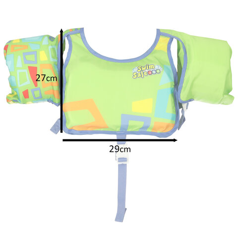BESTWAY 32174 Kamizelka dmuchana do pływania kapok z rękawkami zielona 3-6lat 13-30kg