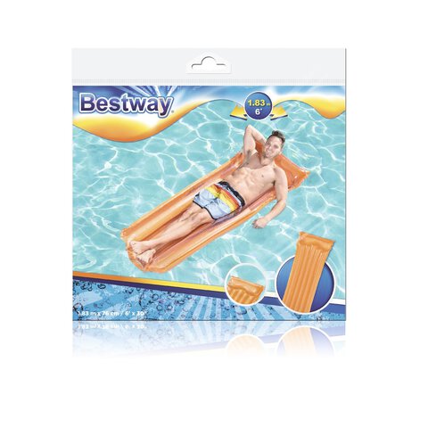 BESTWAY 44013 Materac dmuchany do pływania plażowy do basenu  pomarańczowy