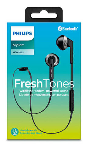 Bezprzewodowe słuchawki Philips MyJam SHB5250BK FreshTones czarne (2 sztuki)