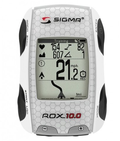 Bezprzewodowy licznik - komputer rowerowy Sigma ROX 10.0 GPS biały