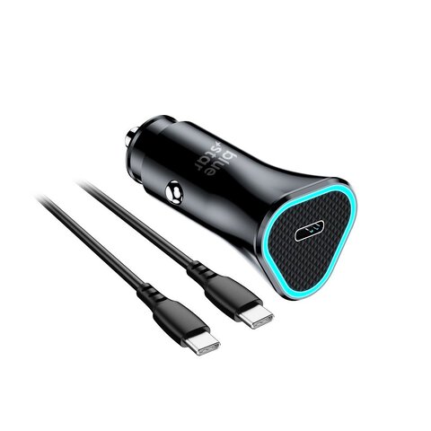 BLUE STAR adowarka samochodowa Typ C + kabel Typ C do Typ C PD QC3.0 AFC 3A 20W czarna