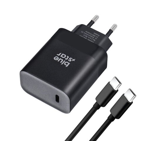 BLUE STAR adowarka sieciowa Typ C + kabel Typ C do Typ C PD QC4.0 3A 45W TFB-TC-45WPD czarna