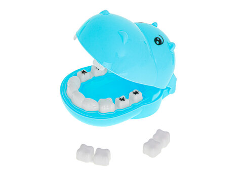  Hipopotam u dentysty zestaw lekarza niebieski