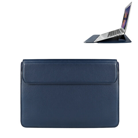 Devia etui pokrowiec do laptopa / MacBooka Ultra-Thin z funkcją podstawki 13,3'' wodoodporna sztuczna skóra niebieski