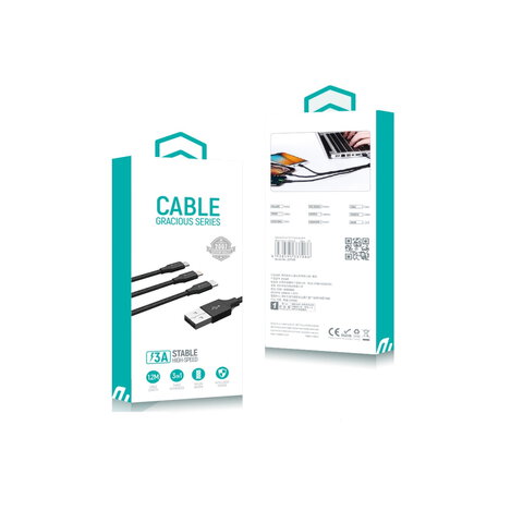 Devia kabel 3w1 Gracious USB - Lightning + USB-C + microUSB 1,2 m 3A czarny