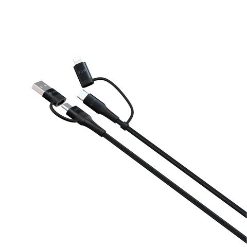 Devia kabel Extreme 4w1 PD USB-C + USB - USB-C + Lightning 1,5 m czarny