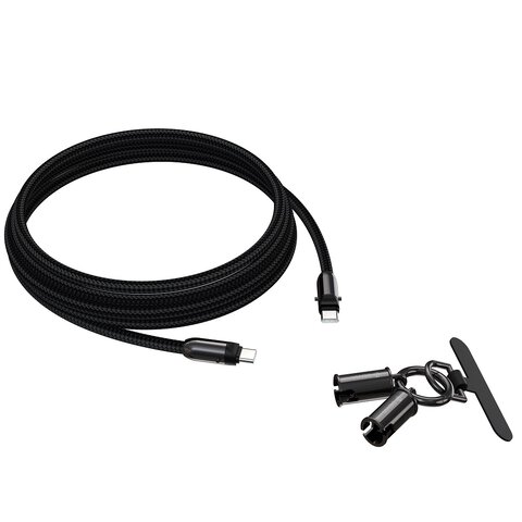 Devia kabel uniwersalna smycz 2w1 PD USB-C - USB-C 1,2 m 60W czarny