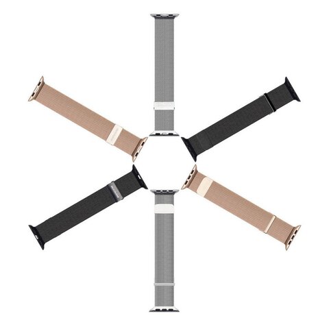DUX DUCIS pasek MILANESE magnetyczny ze stali nierdzewnej do Apple Watch 38 / 40 / 41 mm srebrny