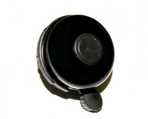 Dzwonek rowerowy czarny z czarną kropką 52mm