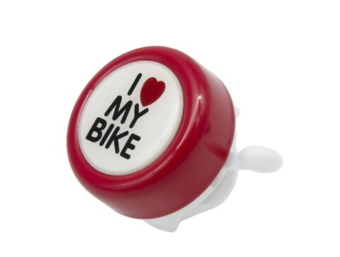 Dzwonek rowerowy I LOVE MY BIKE czerwony