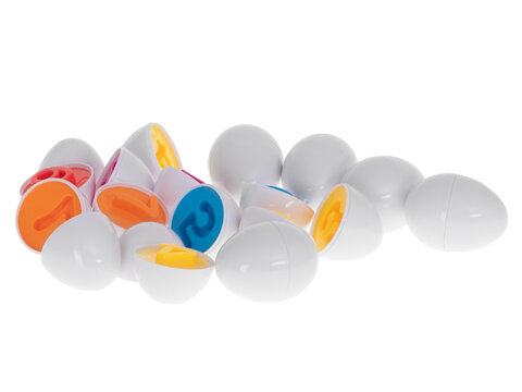 Edukacyjne puzzle klocki jajka w wytłaczance Montessori liczby i kolory 12 sztuk