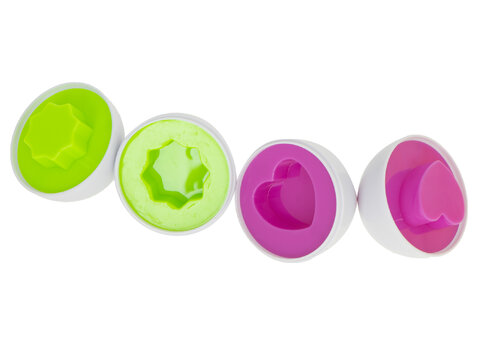 Edukacyjne puzzle klocki jajka w wytłaczance Montessori różne kształty i kolory 12 sztuk