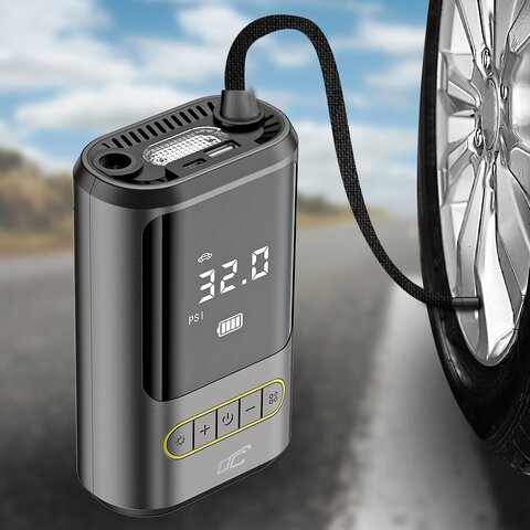 Elektryczna pompka rowerowa/samochodowa kompresor LCD 2x2000mAh micro-USB LTC