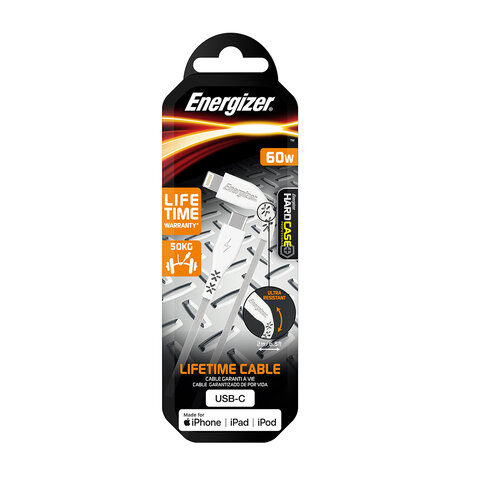 Energizer kabel Hardcase USB-C - Lightning 2,0 m biały Lifetime Tinbox 