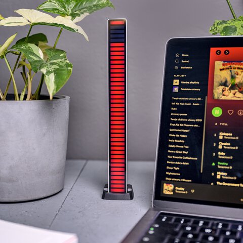 Equalizer RGB Redleaf 40LED - srebrny