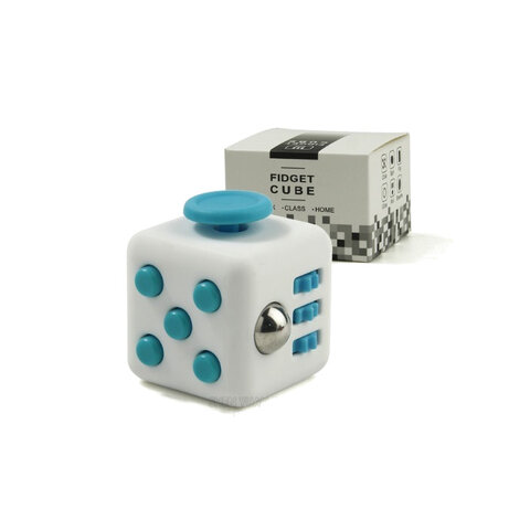 Kostka Fidget Cube biało-niebieska