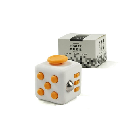 Kostka Fidget Cube biało-żółta