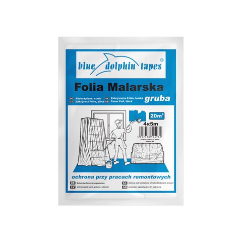 Folia malarska gruba 4mx5m Blue Dolphin