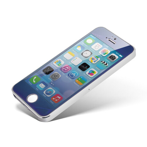 Folia ochronna Tempered Glass ze szkła hartowanego do iPhone 5 niebieska