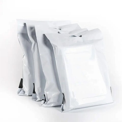 Foliopaki kurierskie z rączką 400 x 500 mm + 70 mm rączka RC091 50 szt białe