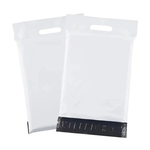 Foliopaki kurierskie z rączką 400 x 500 mm + 70 mm rączka RC091 50 szt białe