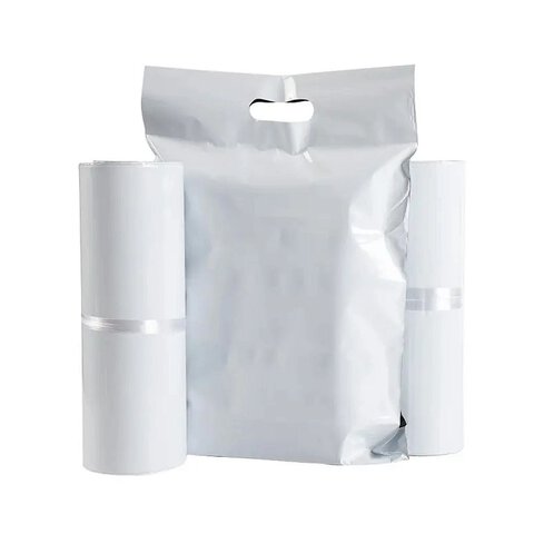 Foliopaki kurierskie z rączką 400 x 500 mm + 70 mm rączka RC091 50 szt białe