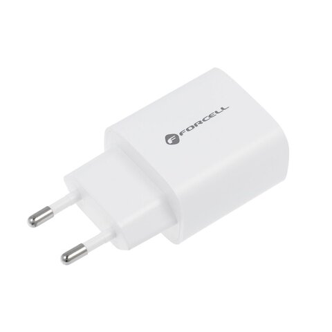 Forcell adowarka Sieciowa - 3A 30W z dwoma portami: USB typ C i USB A z adowaniem PD i QC 4.0