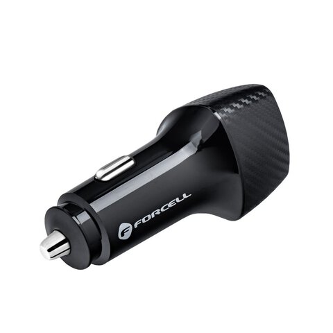 FORCELL CARBON adowarka samochodowa Typ C 3.0 PD20W CC50-1C  (Total 20W) + kabel do Apple Lightning 8-pin PD20W