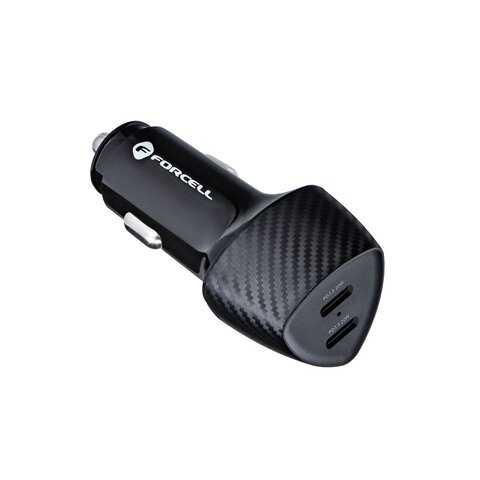FORCELL CARBON ładowarka samochodowa Typ C 3.0 PD20W +  Typ C 3.0 PD20W CC50-2C czarna (Total 40W)