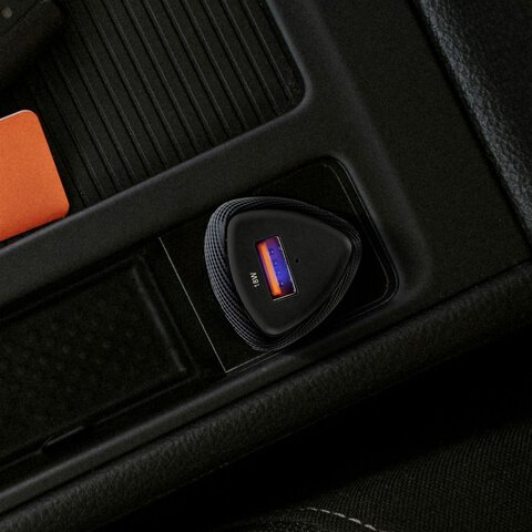 FORCELL CARBON ładowarka samochodowa USB QC 3.0 18W CC50-1A czarny (Total 18W)
