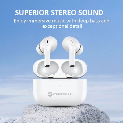 FORCELL F-AUDIO suchawki bezprzewodowe / bluetooth stereo TWS Master PRO biae