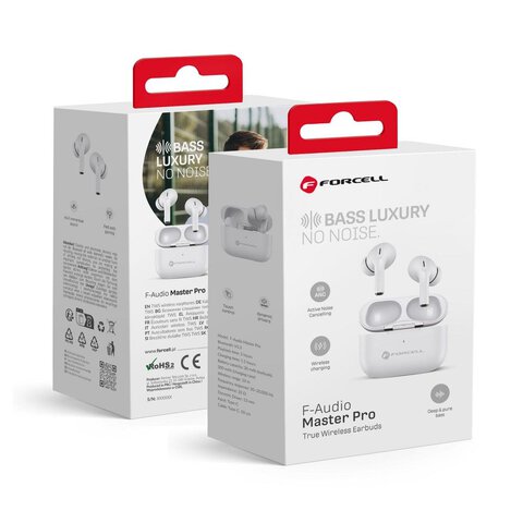 FORCELL F-AUDIO suchawki bezprzewodowe / bluetooth stereo TWS Master PRO biae