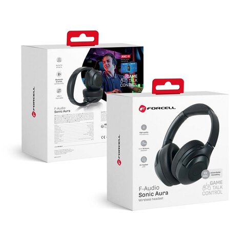 FORCELL F-AUDIO suchawki bezprzewodowe nagowne ANC Sonic Aura czarne