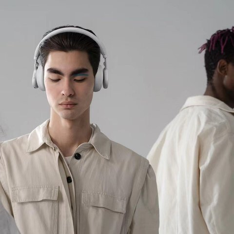 FORCELL F-AUDIO suchawki bezprzewodowe nagowne ANC Touch Beat szare