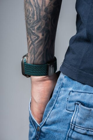 FORCELL F-DESIGN FA02 pasek magnetyczny nylonowy do APPLE Watch 38 / 40 / 41 mm ciemny zielony