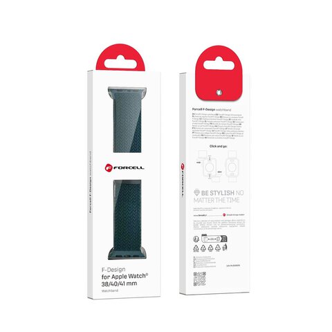 FORCELL F-DESIGN FA02 pasek magnetyczny nylonowy do APPLE Watch 38 / 40 / 41 mm ciemny zielony