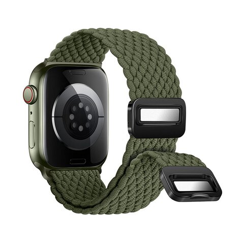 FORCELL F-DESIGN FA02 pasek magnetyczny nylonowy do APPLE Watch 42 / 44 / 45 / 49 mm ciemny oliwkowy