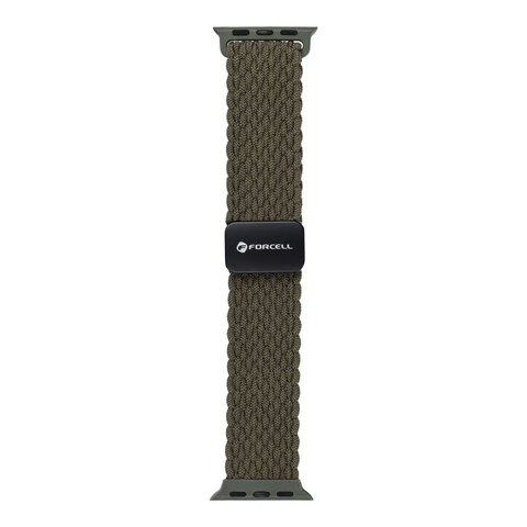 FORCELL F-DESIGN FA02 pasek magnetyczny nylonowy do APPLE Watch 42 / 44 / 45 / 49 mm ciemny oliwkowy