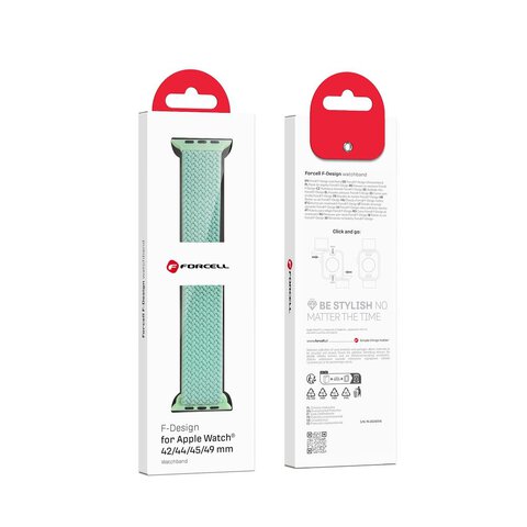 FORCELL F-DESIGN FA02 pasek magnetyczny nylonowy do APPLE Watch 42 / 44 / 45 / 49 mm pistacjowy