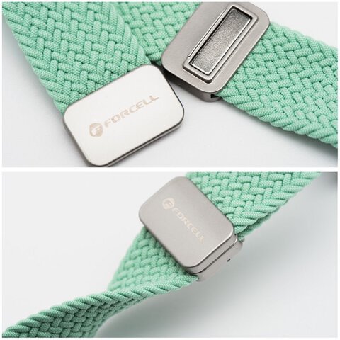 FORCELL F-DESIGN FA02 pasek magnetyczny nylonowy do APPLE Watch 42 / 44 / 45 / 49 mm pistacjowy