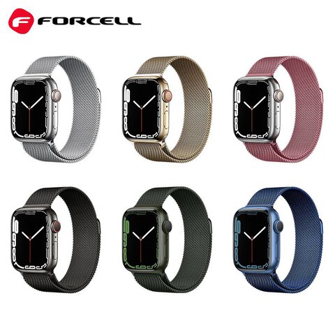 FORCELL F-DESIGN FA03 pasek do APPLE Watch 42 / 44 / 45 / 49 mm srebrny