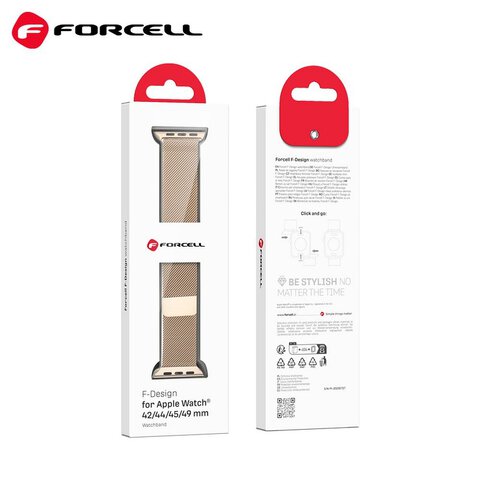 FORCELL F-DESIGN FA03 pasek / opaska do Apple Watch 42/44/45/49mm zota